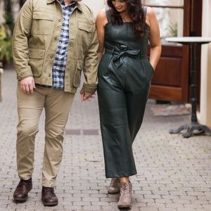 Anthropologie Samira Faux Leather Jumpsuit